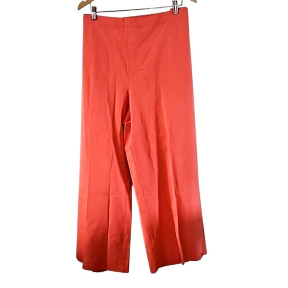 NWT Isaac Mizrahi  Women’s Hot Coral Stretch Crop Pants Tall Size 28 Side Slit - Picture 3 of 7